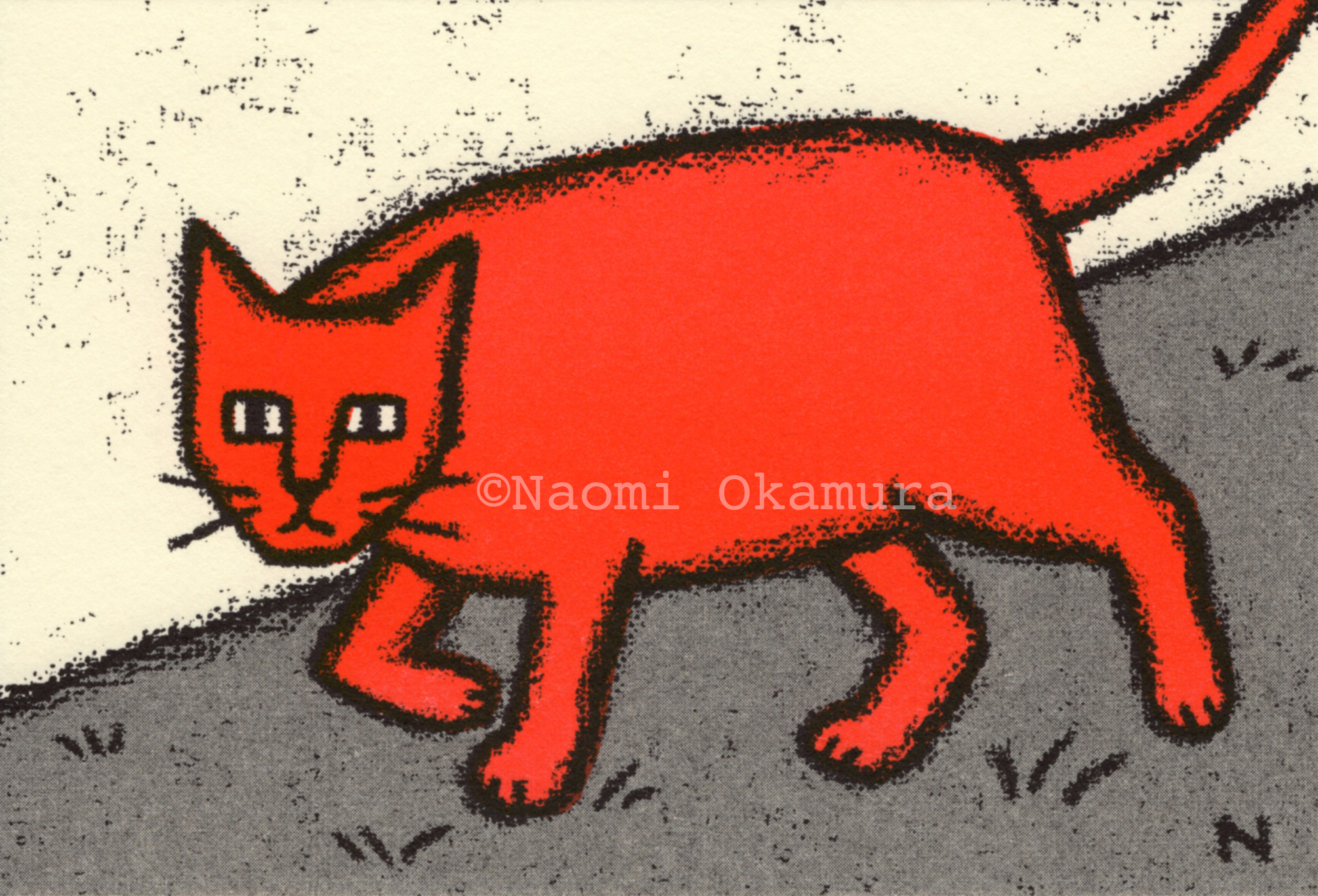 レトロ印刷：赤猫